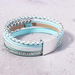 FANCY SHINY Boho Wrap Bracelets Leather Cuff Bangle Gold Beaded Bracelets for Women Stackable Infinity Bracelets Jewelry with Clasp - Image 6